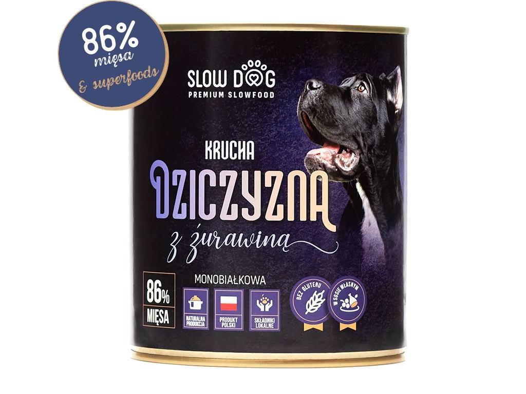 Krucha dziczyzna z żurawiną - 86% mięsa - Mokra karma dla psa