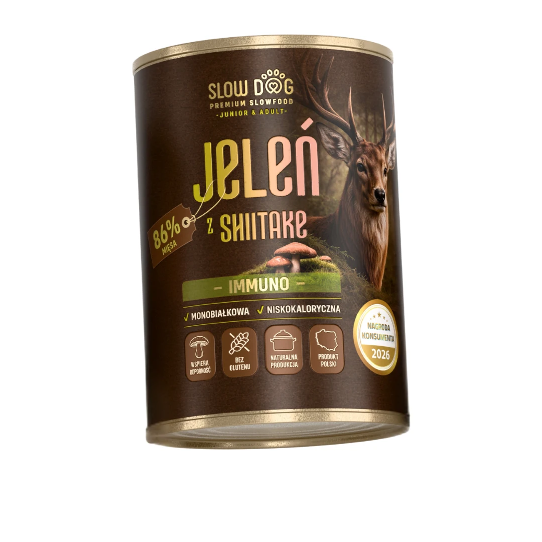 IMMUNO Jeleń z Shiitake - 86% Mięsa - Mokra Karma dla Psa